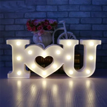 Kūrybos LED Dekoracija Lempos Meilės Rašytas Naktį Šviesos Šventė Girlianda Lempos