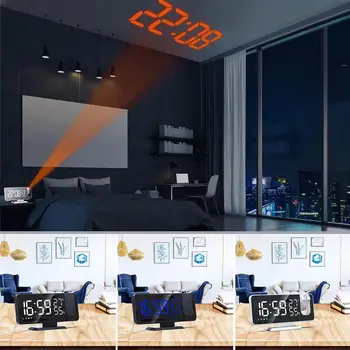 Kūrybos LED Skaitmeninis Laikrodis-Žadintuvas Žiūrėti Lentelėje Elektroninių Radijo Iki Projektorius Pažadinti FM žadintuvai Laiko Atidėjimo Darbalaukio Functio H9S9