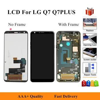 LCD Ekranas LG Q7 plius Q7+ Q7 Plius Q725 Q725L Q725K Q725S Jutiklinis Ekranas skaitmeninis keitiklis Asamblėja
