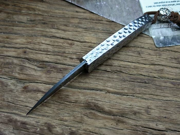 LCM66 Damasko Plieno Lankstymo peilis Rankų darbo, kaltiniai Kišenėje peilis medžioklės peilis 60HRC plieno rankena su Nešiojamų peilis Įrankiai turi būti Aštrūs