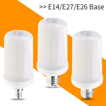 LED E27 Liepsnos Poveikis Lempos E26 Modeliavimas Ugnis Šviesos diodų (Led 3W 5W E14 Mirgėjimas Emuliacija Žvakė, Lempa 220V Kūrybos Šviesa