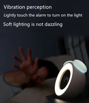 LED išjungti žadintuvas kūrybos miegamojo lovos elektroninis laikrodis smart vaikų mielas animacinių filmų įkraunamas nakties šviesos