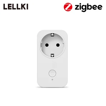 LELLKI Zigbee 3.0 Lizdas Smart ES Baltas Belaidis Valdymo Jungikliai Laikmatis Plug (10A Dirba su Zigbee Atspalvis SmartThings Echo plius 10A