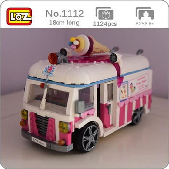 LOZ 1112 Automobilio Modelio Rožinė Mergaitės Svajonė Ledų Sunkvežimis Automobilių Transporto 3D 
