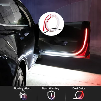 LSlight Automobilių Durų Įspėjamasis LED Šviesos Interjero Sveiki Dekoratyvinės Lempos Juostelės Strobe Saugos Stabdžių Galinis Susidūrimo Universalus Šviesos
