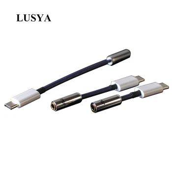 LUSYA 6N OCC sidabruotas Adapteris Typec į 3.5/2.5/4.4 mm Adapteris konversijos linija VPK dekodavimo Ausinių T0086