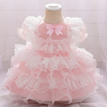 Labai gražus Baby Girl Drabužiai Naujagimiams Suknelė Mergina Krikštynos Princesė Dress Kūdikio Pirmojo Gimtadienio, Merginos Šalis Suknelė