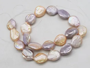 Laisvas karoliukai gėlavandenių perlų, rausvos ir violetinės atgimsta keshi butas 20-22mm granules priėmimo papuošalai karoliai 14inch FPPJ