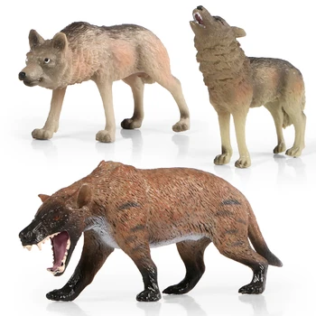 Laukinės Miško Gyvūnų Vilkas Modeliai Modeliavimo Plastiko Figūrėlės Veiksmų Skaičiai PVC Kolekcija Vaikams, žaislai