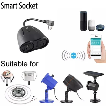 Lauko Vandeniui Smart Plug Belaidžio WIFI Lizdas APP/garso Valdymas Dual Rozetės Adapteris JAV Plug