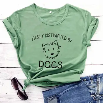 Lengvai atitraukė šunų atspausdinta marškinėliai juokingas šuo mama, medvilnės marškinėliai šuo mama marškinėliai naminių gyvūnėlių mylėtojas gyvenimas tee dovana naminių gyvūnėlių mylėtojai