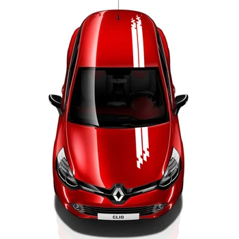 Lenktynių Stiliaus Sportas Juostelės Automobilio Kapoto Stogo Lipdukas Kėbulo Dekoras Vinilo Decal Renault Twingo Clio Išoriniai Priedai