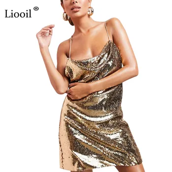 Liooil Plius Dydžio Šampano China Bodycon Mini Suknelė Moterims 2021 M. Rudenį Rankovių Backless Naktinis Klubas Šalies Seksualus Stora Suknelės