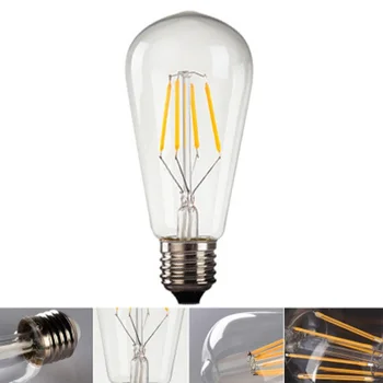 LukLoy Edison ST64 LED Aišku, Lemputė Šviesos Šaltinis 4W 6W 8W Šilta Geltona Šviesą 