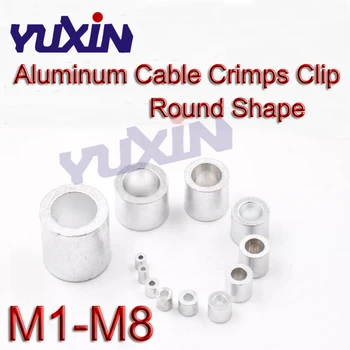 M1-M8 Aliuminio Kabelių Garbanos Rankovėmis Apvalios Skylės Rėmelis Užspaudimo Kilpos Ovalo Formos Vielos Lynai Įrašą Swage Detalės