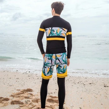 MEIYIER 2020 Naujas Mados korėjos rashguard vyras plius dydis 3XL banglentininkas drabužių mens bėrimas apsaugas plaukti marškinėliai viršuje+ziajać+trumpas naršyti kostiumas