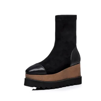 MORAZORA 2020 m. natūralios odos batus, su sexy wedgs platforma, ponios batai rudens-žiemos klasikiniai batai moterims juoda