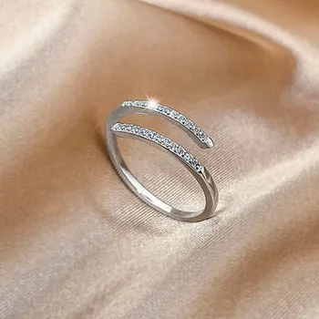 Mados Elegantiškas 925 Sterlingas Sidabro AAA Kristalų Moterų Vestuvių Žiedai Didmeninė Papuošalai