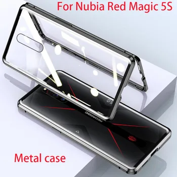 Magnetinio Adsorbcijos Fip Atveju Nubija Raudonoji Magija 5S Metalo Rėmas Doubl Grūdinto Stiklo Dangtelis Apsaugos Telefono dėklas RedMagic 5S