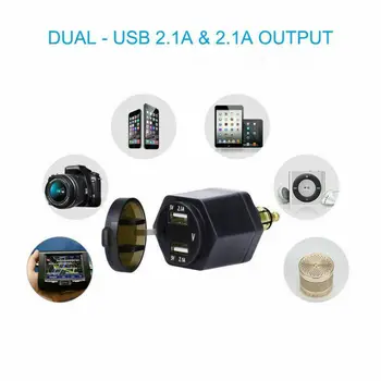 Maitinimo Adapteris Mėlyna LED Voltmeter Dual USB 2.1 Greito Įkroviklio BMW Motociklo Hella Plug Vandeniui 0-24V Įtampos Stebėti