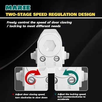 Marie1102 Balta Automatinis Hidraulinis Rezervo Duris Arčiau Greitis Reguliuojamas Išjungti Uždarymo Paprastas Montavimas 25-45kg Patalpų Durys