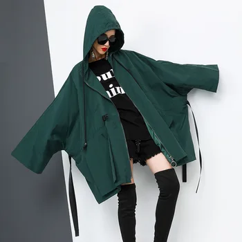 Max LuLu 2019 Mados Korėjos Rudens Ponios Prarasti Streetwear Moterų Ilgas Su Gobtuvu Tranšėjos Paltai Negabaritinių Švarkelis Drabužius