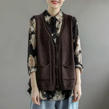 Max LuLu Kinijos Mados Stilius 2020 M. Rudenį Ponios Drabužius Moterų Derliaus Laisvi Marškiniai, Moterų Megzti Megztiniai Plius Dydis