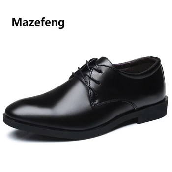 Mazefeng 2019 Naujas Brand Classic Vyras Nurodė, Kojų Dress Shoes Mens Lakinės Odos Juoda Vestuvių Batai Oficialų Oksfordo Bateliai Didelis Dydis