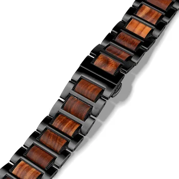 Medienos diržu, Apple watch band 5 4 44mm 40mm iWatch 3 band 42mm 38 mm apyrankės Natūralaus Raudonojo Sandalmedžio+Nerūdijančio plieno watchband