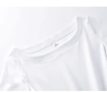 Medvilnės Moterys T-shirt O-kaklo trumpomis Rankovėmis marškinėliai moterims Visas rungtynes Lady Top Juoda Balta Juoda Geltona Shir