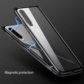 Metalo Magnetinių Adsorbcijos Stiklo Atveju Huawei Honor 9X 10X 8X 10 P40 30 P20 Lite Mate 30 20 Pro Y9 Premjero P Smart Z 2019 Dangtis