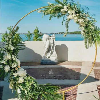 Metalo ratas Vestuvių arch rekvizitai backdrops viena arka gėlių balionai varčios dekoro stovo lauko vejos gėlių durų stovo