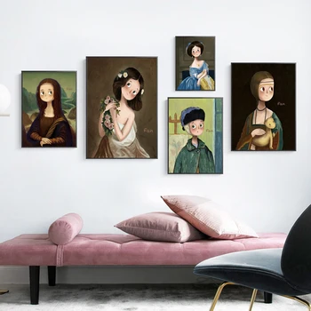 Miela Mona Lisa derliaus aliejaus tapyba, menas, plakatų ir grafikos, sienos drobė paveikslų kambarį apdaila