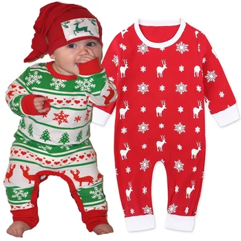 Mielas Kalėdų Naujagimių Drabužiai Baby Girl Rompers Pižama Medvilnės Ankstyvos Jumpsuits Vienas Gabalas Drabužių Snaigės Elnių