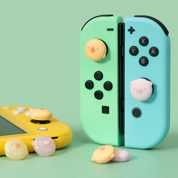 Mielas Kiaulių, Viščiukų Nykščio Spaustuvai, Kreiptuką Bžūp JoyCon Rokeris Kepurės, neslidžia Thumbstick Padengti Nintendo Jungiklis Lite Priedai
