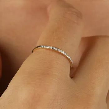 Mielas Moterų Mažų Krištolo Akmens Žiedas, Nekilnojamojo 925 Sterlingas Sidabro Piršto Žiedą Boho Žada Meilę, Sužadėtuvių Žiedai Moterims