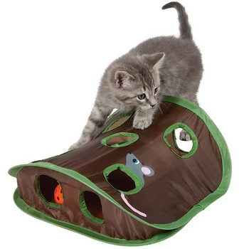 Mielas Naminių Kačių Interaktyvus Slėpti Siekti Žaidimas 9 Skyles Tunelio Pelės Medžioklė Žvalgybos Žaislas Augintiniui Užverstos Kačiukas, Sulankstomas Žaislai