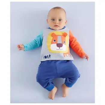 Mielas kūdikis clthing nustatyti kūdikių, mergaičių, kūdikių drabužiai berniukas vestidos mažasis liūtas modelis t-marškinėliai +kelnės kūdikiams gyvūnų Pižama