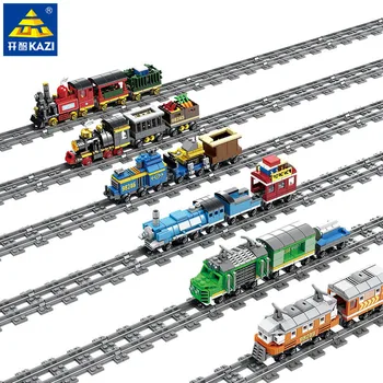 Miesto Miesto Geležinkelių Traukinio Modelį, Plytos, Statyba Blokai Rinkiniai, Sumontuoti Geležinkelio Garo Traukiniai, Kūrėjas Švietimo Žaislai Vaikams