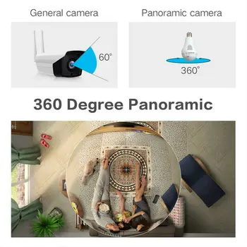 Mini Kamera, Wifi Panoraminis Lemputė 360 Lampada Smart Espia vaizdo Kamera Vaizdo Mikro kamera, IP Belaidžio Saugumo Rinkinys, CCTV Kameros