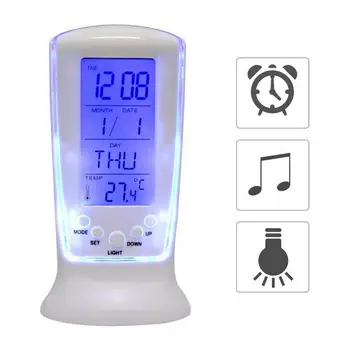 Mini Multifunkcinis LED Perpetual Calendar Laikrodis-Žadintuvas su Temperatūros Ekranas Tingus Elektroninis Laikrodis Namų Biurui Papuošti