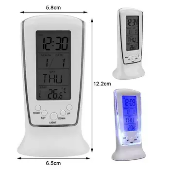 Mini Multifunkcinis LED Perpetual Calendar Laikrodis-Žadintuvas su Temperatūros Ekranas Tingus Elektroninis Laikrodis Namų Biurui Papuošti