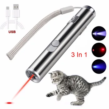 Mini lazer Raudona Lazerinė Rodyklė USB Įkrovimo 3 In 1 Rašiklį, Žibintuvėlį Įkrovimo UV Žibintuvėlis, Rašiklį, Žibintuvėlį Daugiafunkcį Lempos