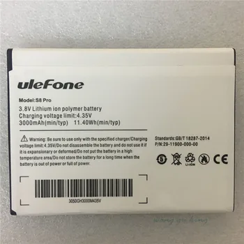 Mobiliojo telefono baterija Ulefone S8 S8 Pro baterija 3000mAh 5.3 colių MTK6737 MTK6580 Originalios baterijos Mobiliesiems Priedai