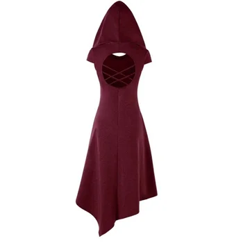 Moteris Viduramžių Vintage Suknelė Tuščiaviduriai Atgal Su Skrybėlę Šaulys Medžiotojas Cosplay Kostiumai, Gotikos Ir Renesanso Nereguliarus Šalis Suknelė