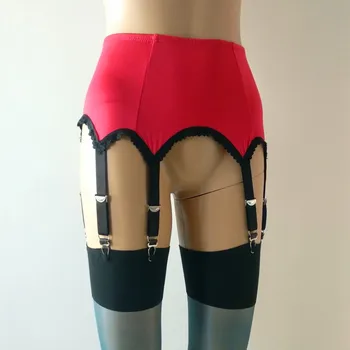 Moteriški keliaraištis 6 DIRŽELIS paprasto Seksualus Suspender Diržas ir kojinės ,nėriniai keliaraištis diržo lingerie Plius dydis rinkinys