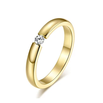 Moteriški žiedai, nerūdijančio plieno crystal moterų paprasta skanėstas aukso žiedus moterims, aksesuarai, mados žiedai 2019 Plieno žada papuošalai