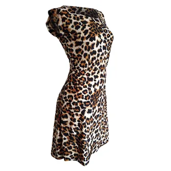 Moterų Leopard Atsitiktinis Trumpas Rankovės O-kaklo Ruožas Suknelė Seksualus Stilius, Plonas Suknelė Seksualus Bodycon Suknelės Vasaros Paplūdimio Šalies Paplūdimys Suknelė