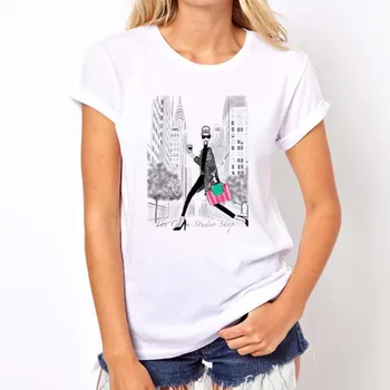 Moterų Marškinėliai Harajuku Vasaros Negabaritinių marškinėliai korėjos Stiliaus Atsitiktinis Balta Grafinis Spausdinti Marškinėliai, Topai femme
