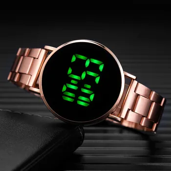 Moterų Skaitmeniniai Laikrodžiai Prabanga kalnų krištolas Vyrų Sportas Žiūrėti Nerūdijančio Plieno Watchband Vandeniui LED Elektroninis Laikrodis zegarek damski